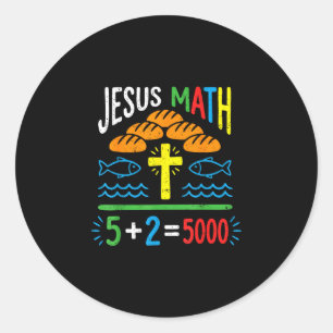 Adesivo Jesus matemática 2 peixes 5 pães alimenta os 5000