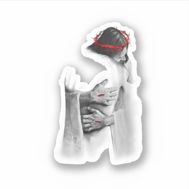 Adesivo Jesus Me Abraçando E Jesus Me Abraçando Deus Abraç (Frente)