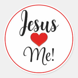 Adesivo Jesus Me Ama Coração Vermelho