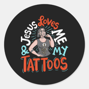 Adesivo Jesus Me Ama E Minhas Tatuagens