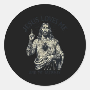 Adesivo Jesus Me Ama E Minhas Tatuagens Cristão Tatuado T