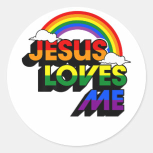 Adesivo Jesus Me Ama Gay Rainbow Orgulho gay Flag E Quee