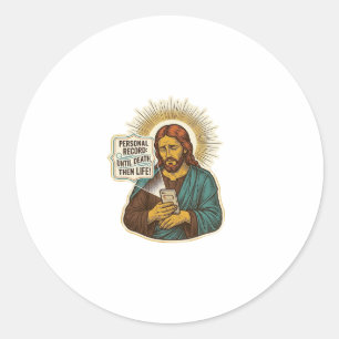 Adesivo Jesus Morto Sem Música No Telefone Humor de Academ