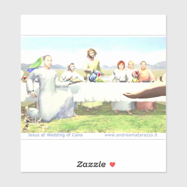 Adesivo Jesus no casamento de Cana (Folha)
