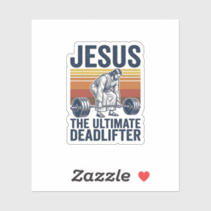 Adesivo Jesus O Levantador de Peso Definitivo Camiseta de 