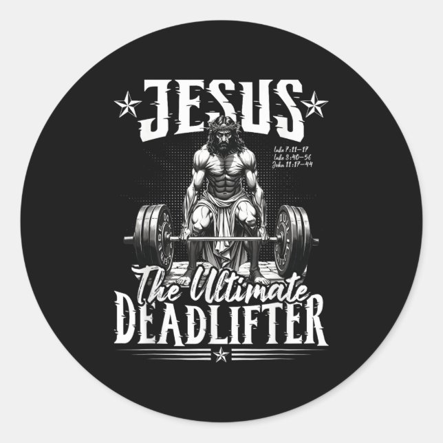 Adesivo Jesus, O Último Deadlifador Jesus Matando Ch (Frente)