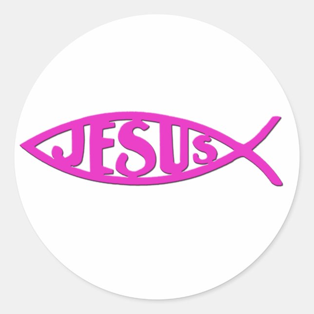 Adesivo Jesus Peixe (Stickers Pink) (Frente)
