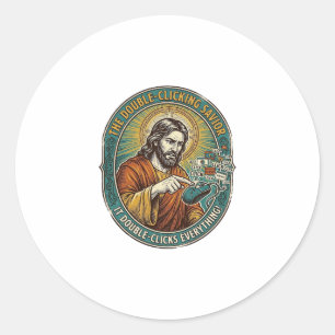Adesivo Jesus Quebrou o Mouse com Duplo Clique TI Tecnolog