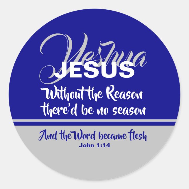 Adesivo JESUS RAASON SEASON Blue Christian CHRISTMAS (Frente)