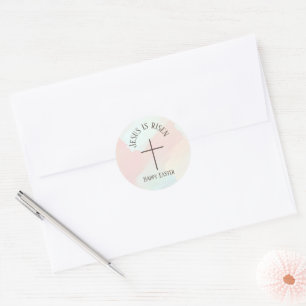 Adesivo Jesus Ressuscitou Pinceladas de Páscoa Pastel Clás