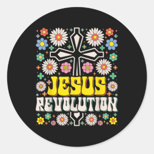 Adesivo Jesus Revolução Fé Retro Groovy Christian