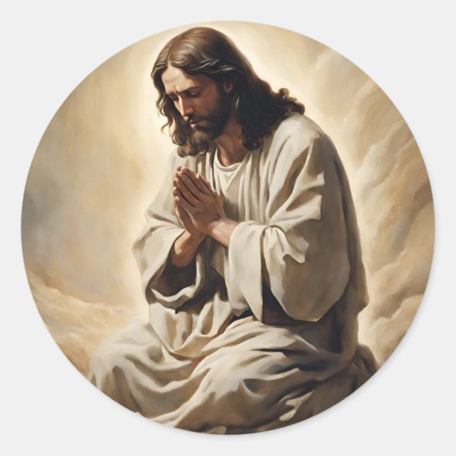 Adesivo Jesus Rezando Vinhetas (Frente)