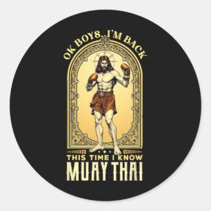 Adesivo Jesus Sabe Muay Thai Boxe Kickboxing Mma