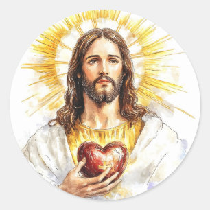 Adesivo Jesus Sagrado Coração Cristão Religioso Católico  