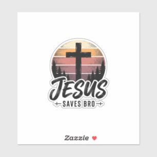 Adesivo Jesus Salva Camisa Bros Vintage Cruz Cristã Desi