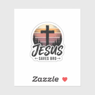 Adesivo Jesus Salva Camisa Bros Vintage Cruz Cristã Desi