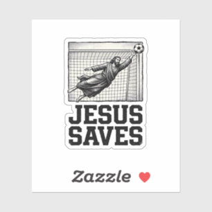 Adesivo Jesus Salva Camisa de Gravura Vintage de Goleiro d