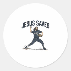 Adesivo Jesus salva camiseta vintage de arremessador de be