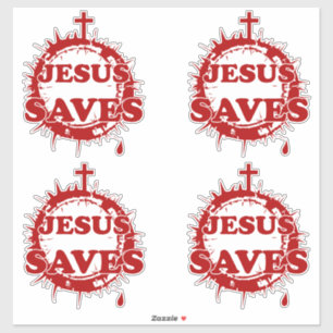 Adesivo Jesus salva com cruz e coroa de cornos