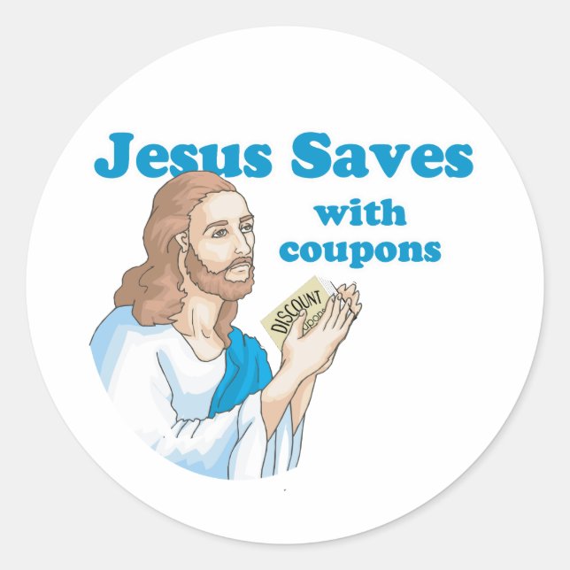 Adesivo Jesus salva com cupons (Frente)