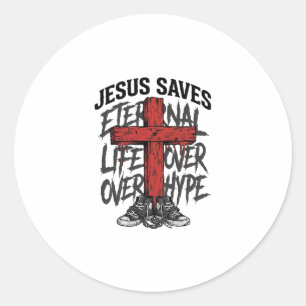 Adesivo Jesus Salva Cruz Vintage Roupas Cristãs de Rua
