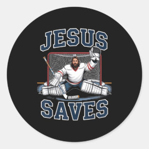 Adesivo Jesus Salva Equipe de Jogador de Hóquei Deus Amant