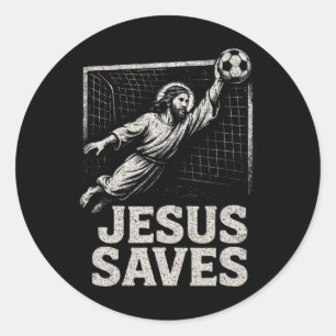 Adesivo Jesus Salva - Goleiro de Futebol Inspiração Cristã