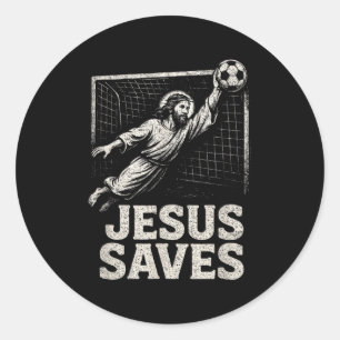 Adesivo Jesus Salva - Goleiro de Futebol Inspiração Cristã