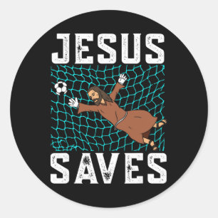Adesivo Jesus Salva I Fé Cristã I Jesus Gola de Futebol