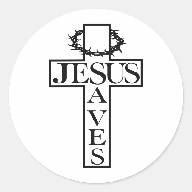 Adesivo jesus salva preto (Frente)