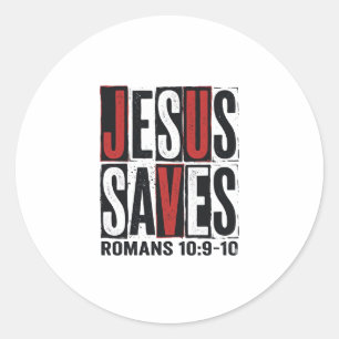 Adesivo Jesus Salva Romanos 10_9 Camisa Cristã Vintage De