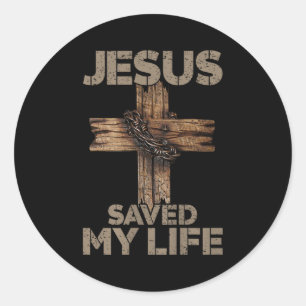 Adesivo Jesus Salvou Minha Vida Cruz Cristã Deus Fé Bíblia