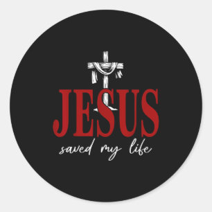 Adesivo Jesus Salvou Minha Vida Cruz Fé Cristã Religiosa