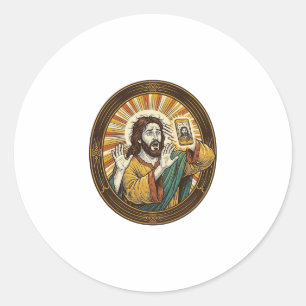Adesivo Jesus Selfie Acidental com Câmera Frontal e Papada