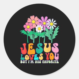 Adesivo Jesus Te Ama Mas Eu Sou Seu Favorito Deus Cristão 