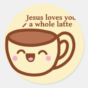 Adesivo Jesus te ama um latte Sticker inteiro