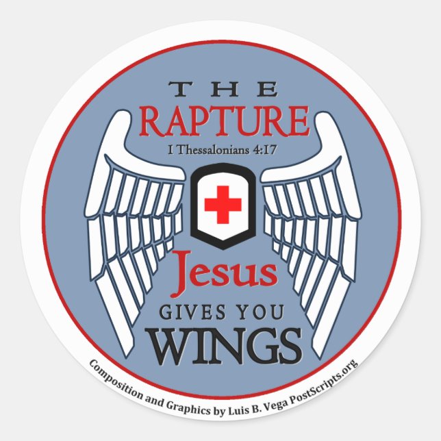 Adesivo Jesus Te Dá Asas - Raptura (Frente)