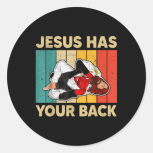Adesivo Jesus Tem As Suas Costas, Jiu Jitsu, Homens Cristã