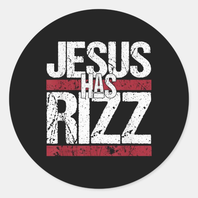 Adesivo Jesus Tem Rizz Simples Fé Cristã Crença Deus (Frente)