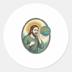 Adesivo Jesus Tossindo Nota de Voz de Audio Mensagem de Te