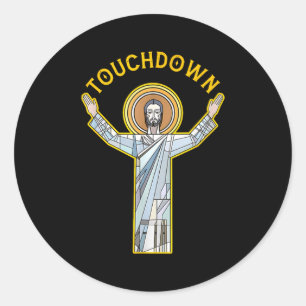Adesivo Jesus Touchdown Diversão Fé Cristã Frase Meme C