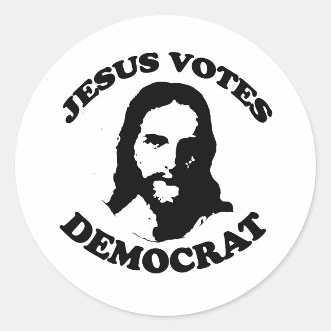 Adesivo Jesus vota democrata (Frente)