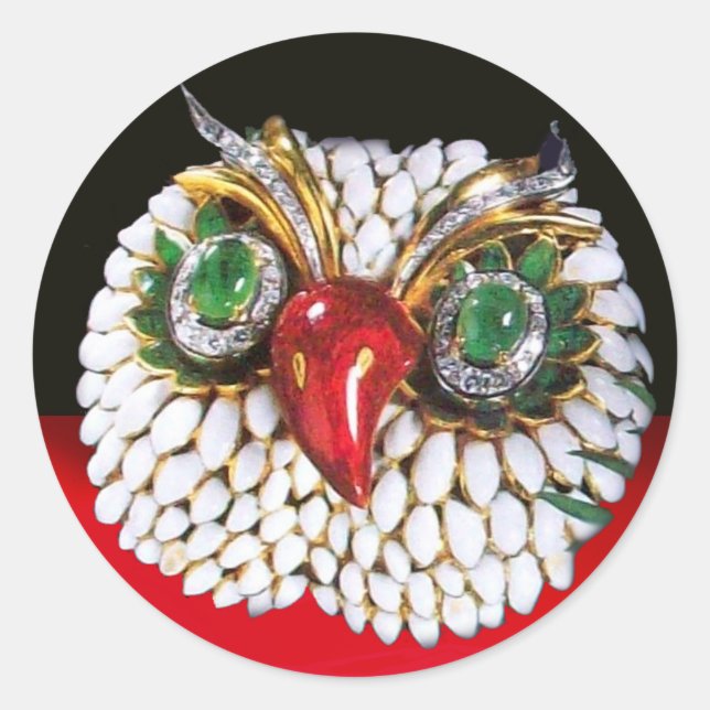 Adesivo JEWEL OWL Dourado,Green Emerald,opale (Frente)