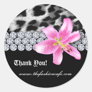 Adesivo Jewelry Leopard Sticker Lily Flower Obrigado
