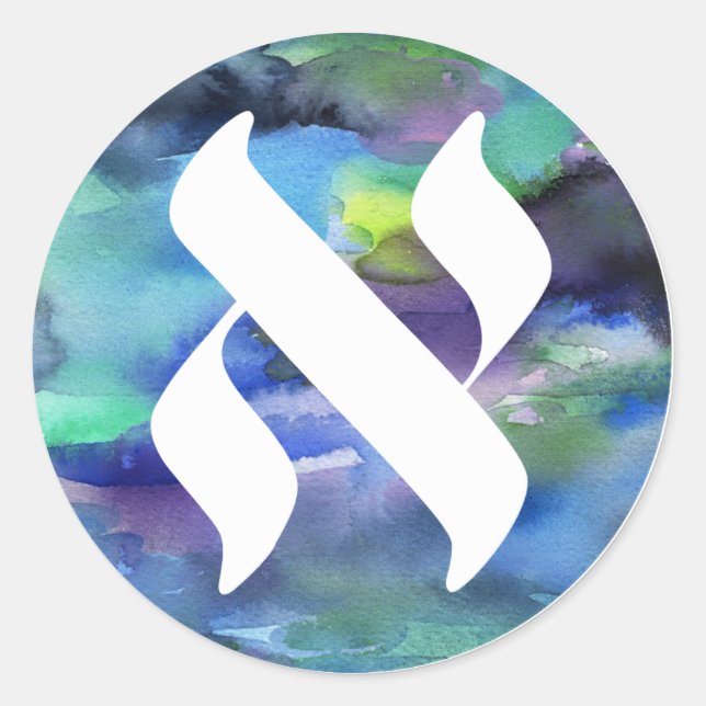 Adesivo Jewish Language Project Logo Alef WatercoloSticker (Frente)
