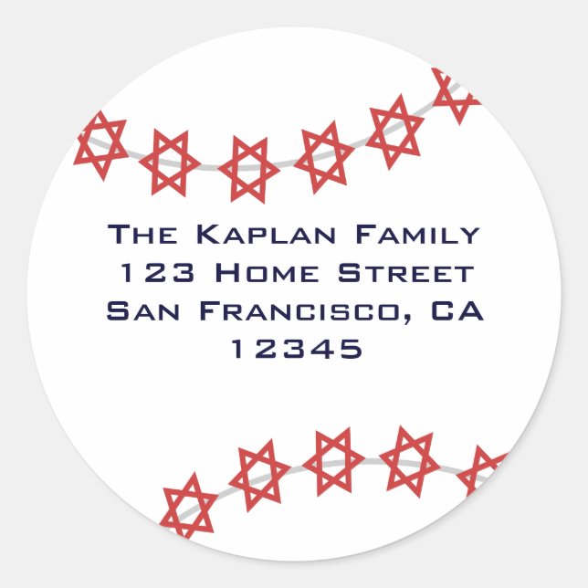 Adesivo Jewish Star Baseball Sticker (Frente)