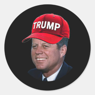 Adesivo Jfk Vestindo Trump Hat Engraçado John F Kennedy Me