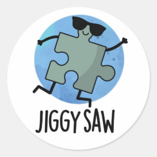 Adesivo Jiggy Saw Cute Dancing Jigsee Quebra-cabeça Pun