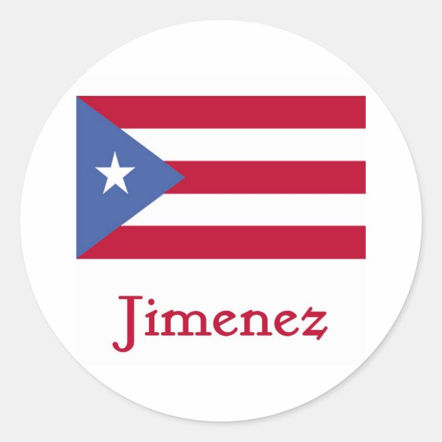 Adesivo Jimenez Puerto Rican Flag (Frente)