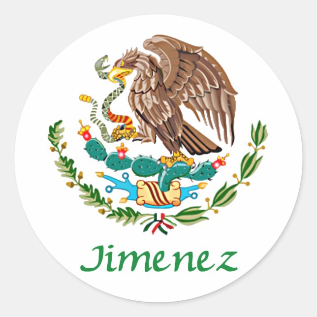 Adesivo Jimenez Selo Nacional Mexicano (Frente)